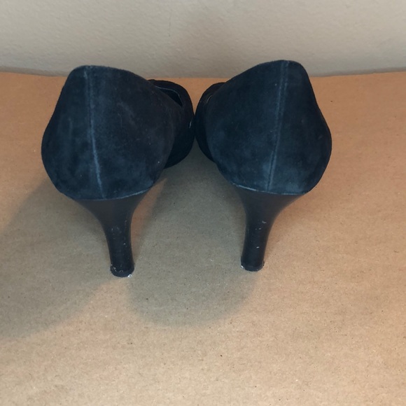 Pink Studio Peep Toe Suede Pumps - Picture 3 of 3